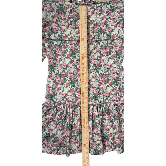 Vintage 80's Notorious Mini Dress Womens Small Shoulder Pads Floral Drop Waist - Picture 5 of 7
